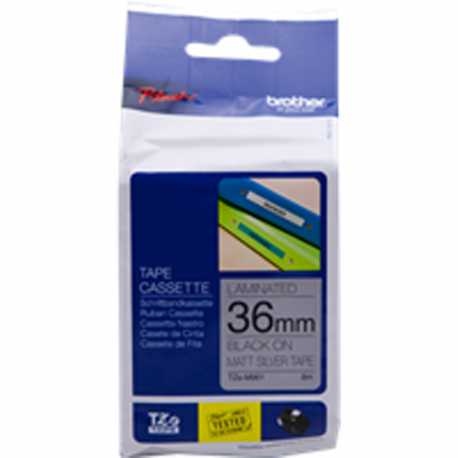 Ruban Brother TZe-M961 Noir sur argent - 36mm x 8m - ORIGINAL
