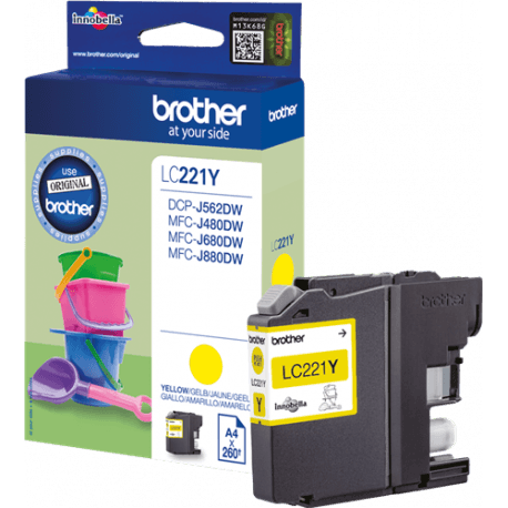 Brother LC221Y Jaune - Cartouche d'encre - ORIGINALE