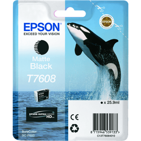 Cartouche Epson T7608 Noir mat - ORIGINALE