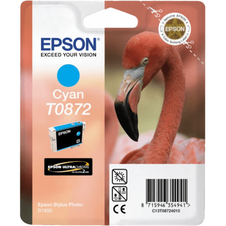 Cartouche Epson T0872 Cyan - Flamand rose - ORIGINALE