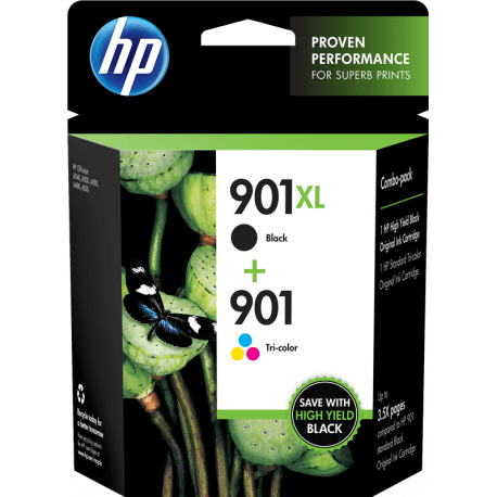 HP 901XL Noir + HP 901 Couleur - Pack 2 cartouches (SD519AE) - ORIGINAL