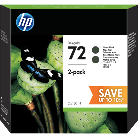 HP 72 Noir Mat - Pack 2 cartouches (P2V33A) - ORIGINAL