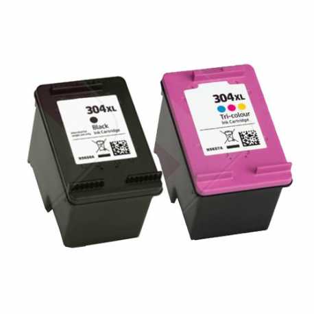 Remanufacturé Cartouche HP 304XL - Pack 2 cartouches Haute capacité