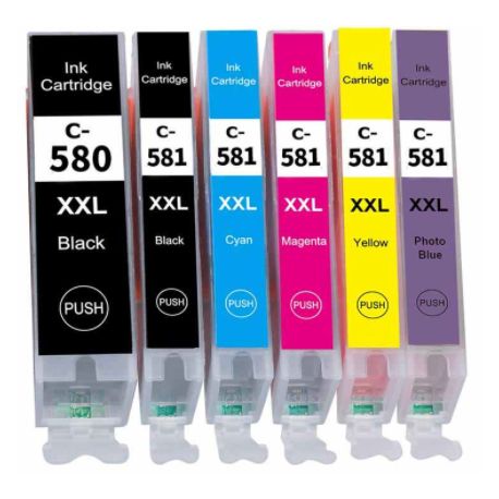 5 cartouches compatibles canon pgi-580xxl cli-581xxl noir couleur - La Poste