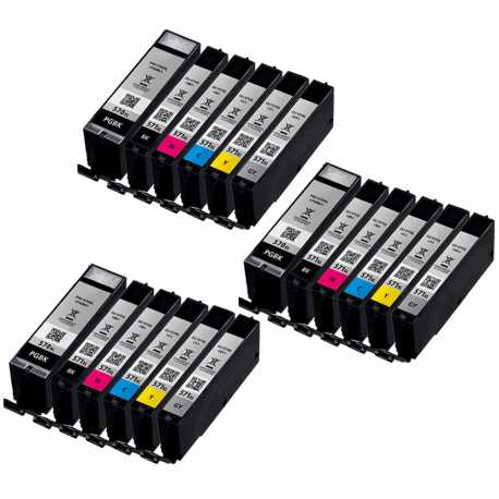 Compatible Canon PGI-570 XL / CLI-571 XL Multipack - 18 cartouches d'encre Haute Capacité