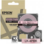Epson Ruban satin pour étiqueteuse LK-4PBK / C53S654031 - Noir/Rose 12 mm (5 m) - ORIGINAL