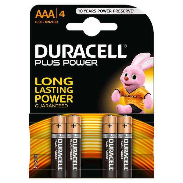 Duracell 4 Piles MN2400B4 AAA / LR03 1.5V Plus Power