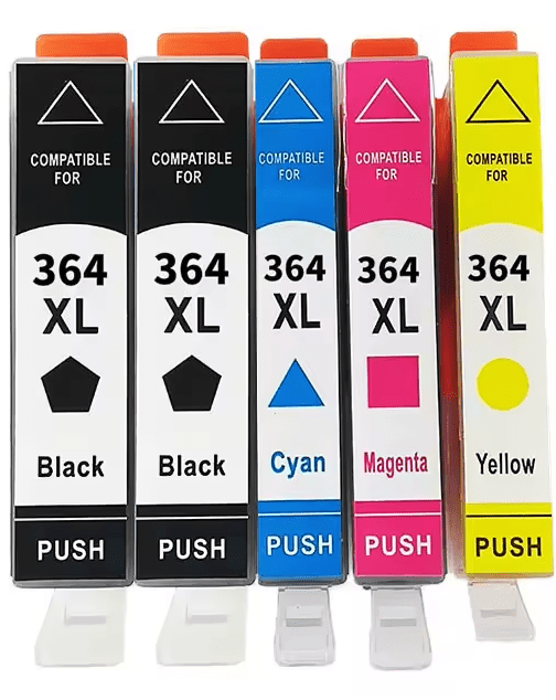 Compatible Cartouche HP 364XL - Pack 5 cartouches Haute capacité (1+1+1+2)